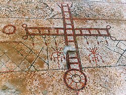 >>Particolare del mosaico pavimentale della chiesa di Yattir (Israele)
