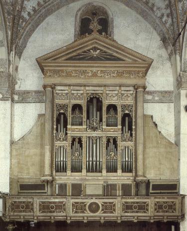 Brescia, Duomo vecchio: organo di Giovanni Giacomo Antegnati (1536) con ampliamento dei F.lli Serassi (1836).