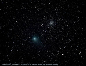 Cometa C2009P1 e ammasso globulare M71